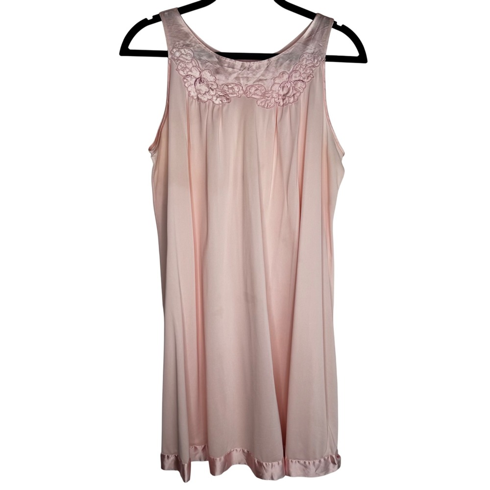 VTG Light Pink Floral Trim Nightgown and Robe Set Lingerie Sleepwear Cozy Soft - Picture 6 of 12